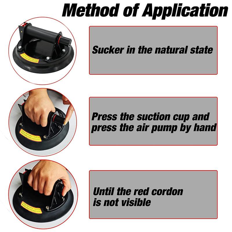 21CM Diameter Vacuum Suction Cup Manual Lift 220kg Load Capacity Heavy Duty Vacuum Lifter For Granite Tile 8 Inch Suction Cup