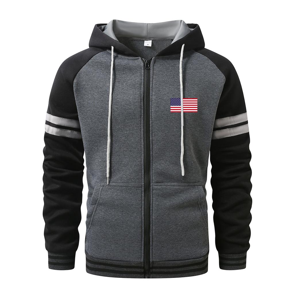 Moletons para Homem Cardigan com Zíper e Capuz Bolso com Capuz Moda Esportiva e ao Ar Livre para Homem Moletons Streetwear Casual Casacos para Homem