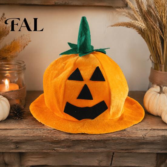 Portable Washable Holiday Hat Halloween Pumpkin for Kids Adults, Funny Plush Bulk Event Gift Supplies Witch Party Costume, Cosplay, Stage Performances