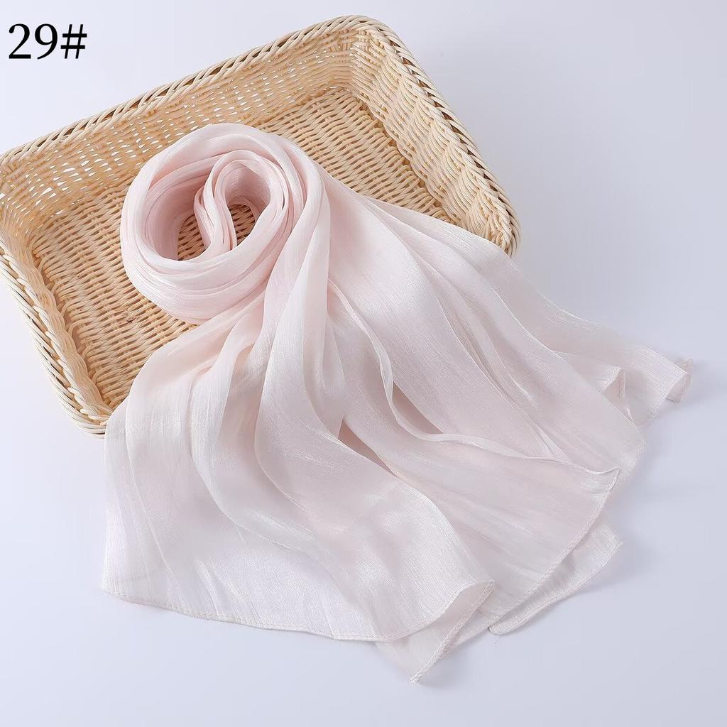 35 Colors Women Hijab Scarf Shiny Muslim Long Scarves Light Weight Soft Turban Shawl Organza Satin Shimmer Scarf