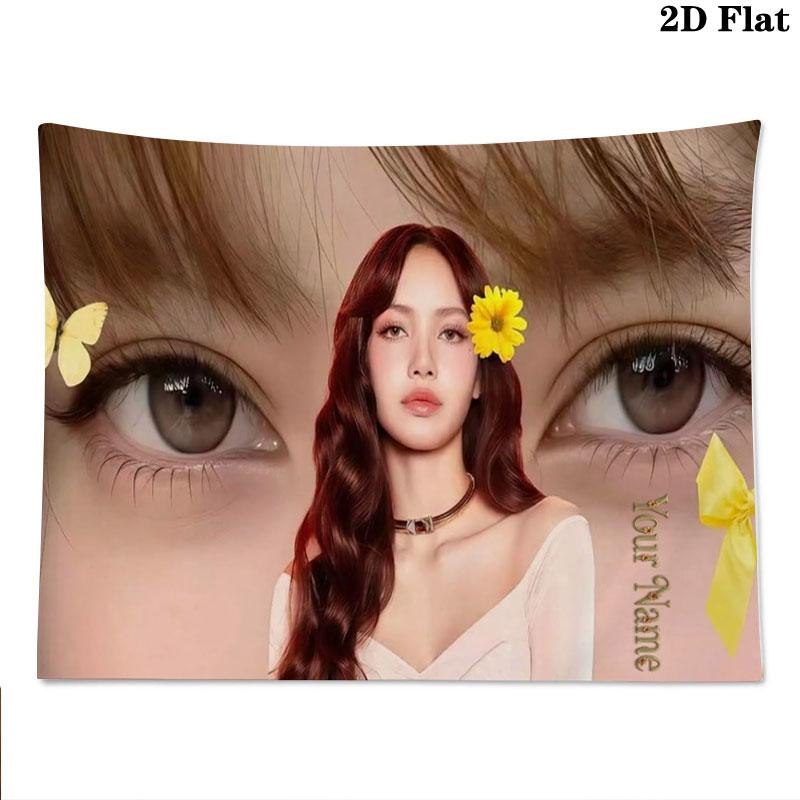 Blackpink Custom Name Wall Tapestry Aesthetic Wall Hanging Printed Fabric Blanket Decorative Tapestries for Bedroom Living Room Home Decor
