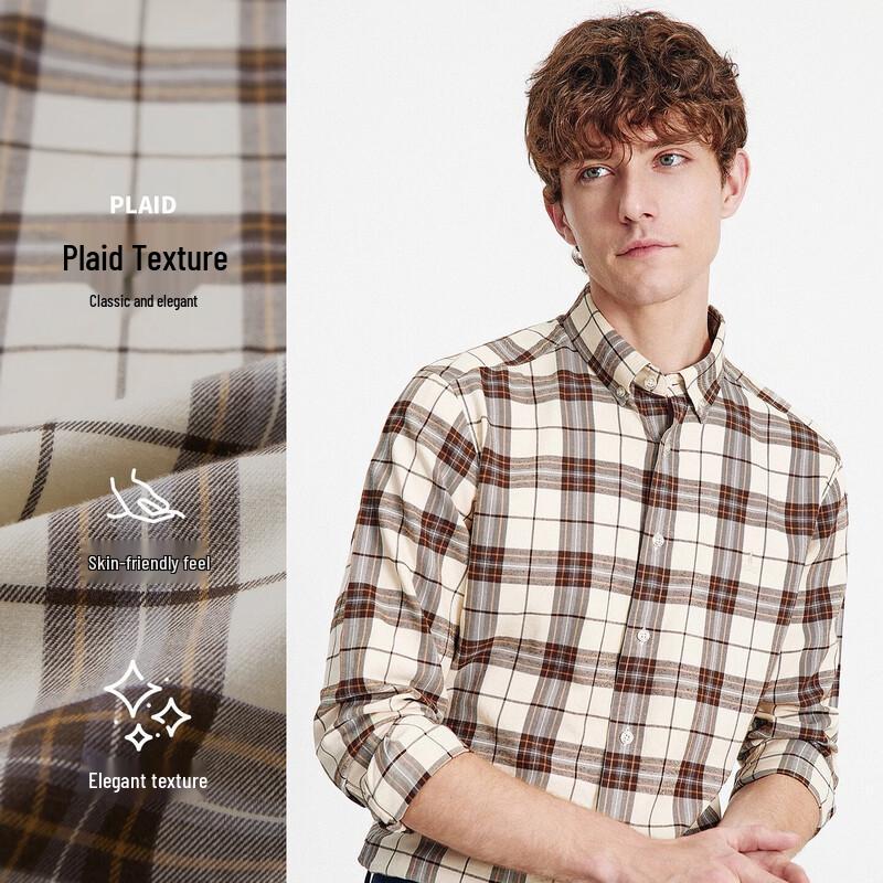Navigare Men's Cotton Plaid Long-Sleeve Shirt