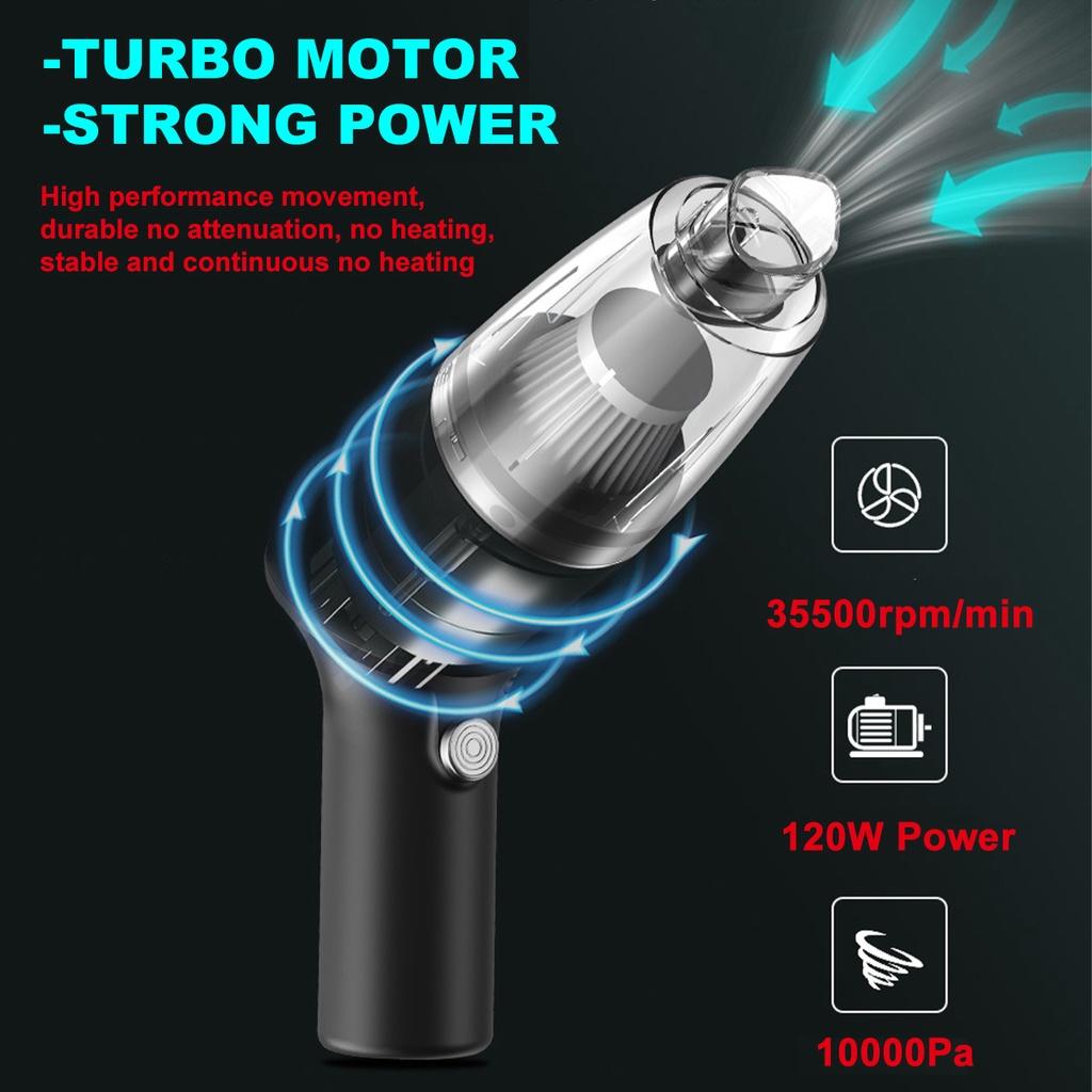 DC 7.4V 10000Pa Wireless Handheld Car Vacuum Cleaner For Desktop Home Car Interior Cleaning Mini Portable Auto Vaccum Cleaner 120W