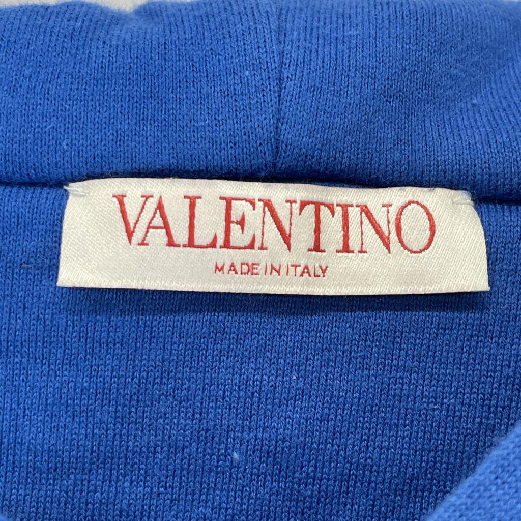 VALENTINO 1V3MF22U8RM 22AW Blue Embroidered Logo Patch Parka tops 3XL blueUsed
