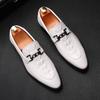 Fashion New Men's Pointed  Business Crocodile Pattern Casual Shoes Male Designer Slip On Loafers Homecoming Wedding Dress Footwear