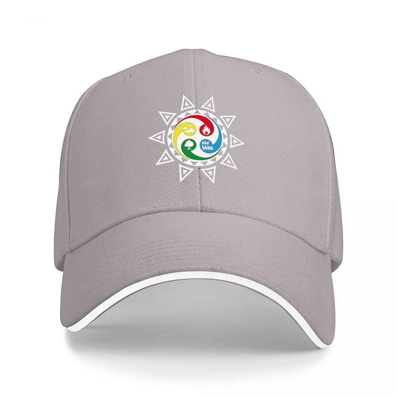Yin Yang Star Symbol Black Baseball Cap with Colorful Unisexdala Design for Spiritual and Mindful Lifestyle Enthusiasts