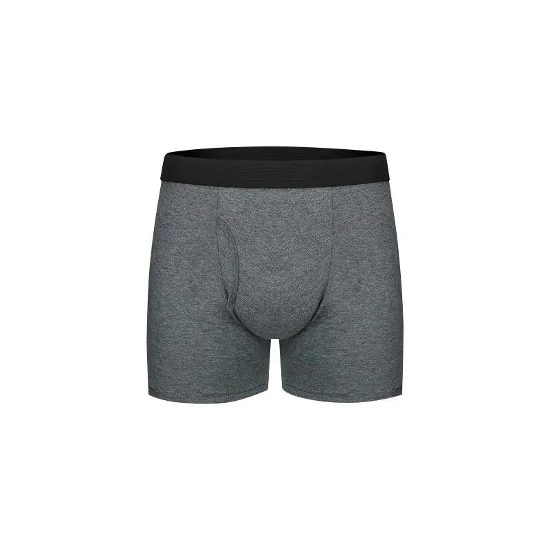 Herrenunterwäsche, lang, vergrößert, aus reiner Baumwolle, offen, mit vier Ecken, US-Größe, große Größe, atmungsaktive Boxershorts