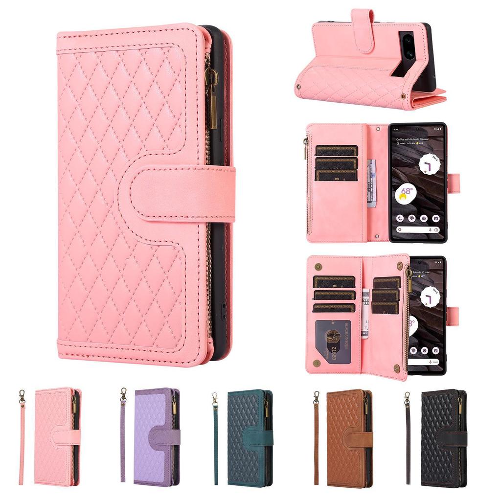 High-End Diamond Buckle Wallet Case for Google Pixel 7A