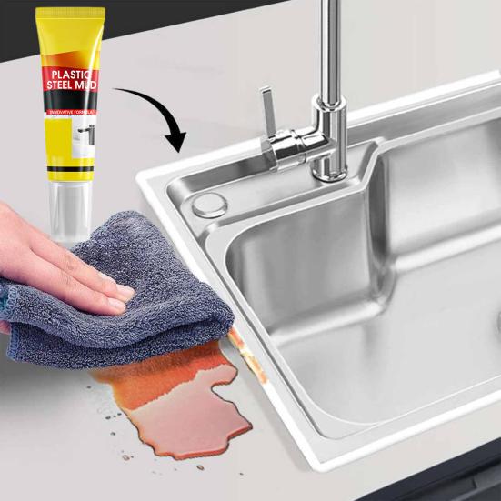 Yousheng 120ML White Caulk Sealant with Scraper/Brush Waterproof Strong Adhesion Bathroom Toilet Kitchen Sink Window Door Caulking Sealant