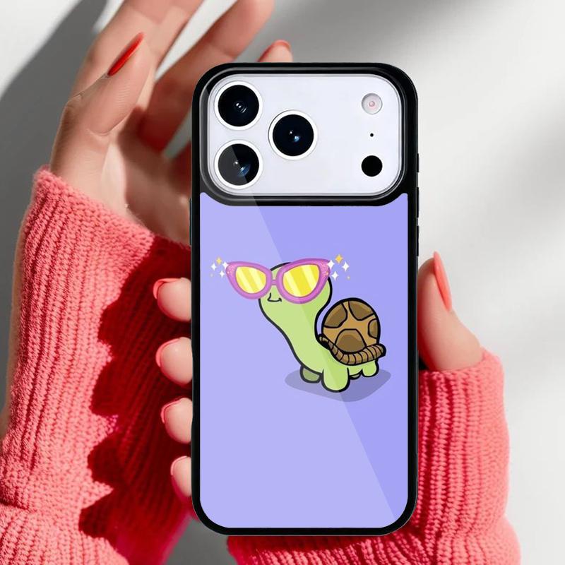 Cartoon Turtle Phone Case for iPhone 17 16 15 14 13 Pro Max Back Cover for 12 11 Pro Coque