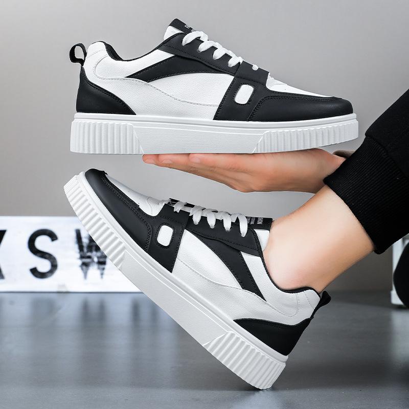 Men's Four-Season Vintage Low-Top Sneakers: Trendy, Versatile, Breathable Casual Thick-Sole Trainers