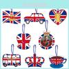 Royal King Charles Iii Crown Party Decorations 8 Paper Cutouts With Twine