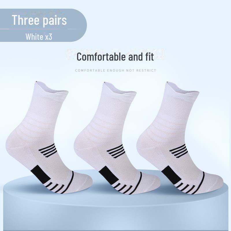 Men's Breathable Basketball Socks - Short Tube, Thin, Sweat-Absorbent, Deodorant - Perfect for Autumn/Winter Training and Running.
