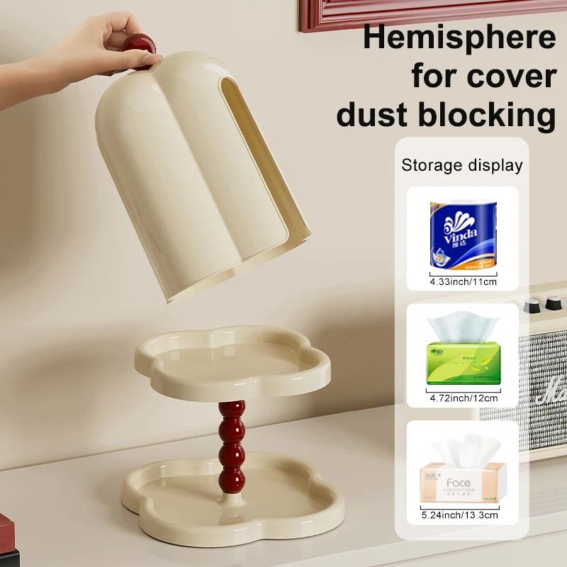 Tissue Box Bathroom Without Punching High-end High-quality Double-layer Storage Rack Sealed Dustproof and Cover Retro Paper Box
