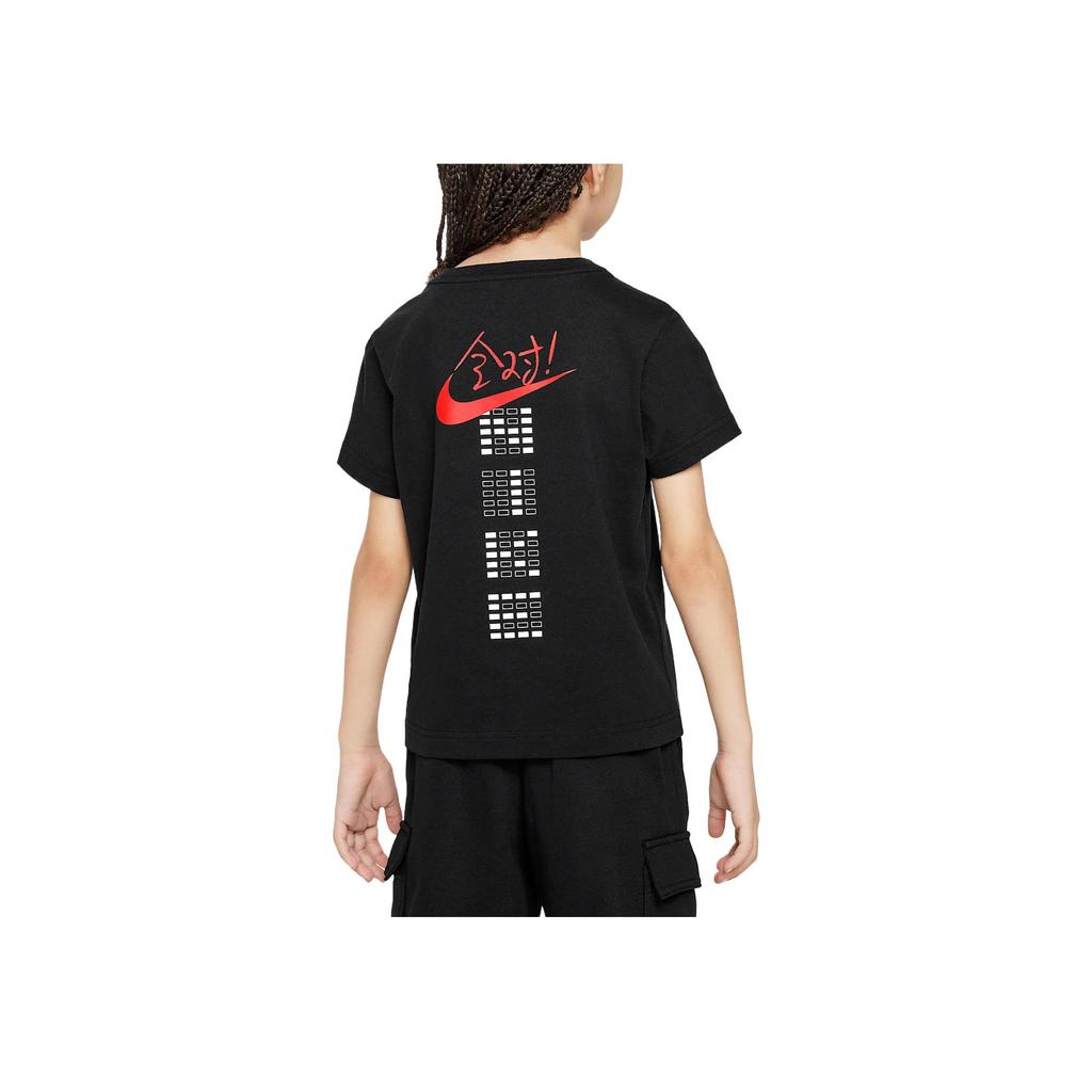 Nike Swoosh Tron Fashion Comfortable Casual Short Sleeve Kids Tops Black IM4479-010