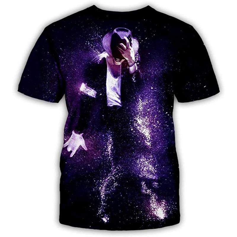 Mode d'été Michael Jackson chanteur hip-hop rétro cool décontracté hommes Harajuku streetwear manches courtes