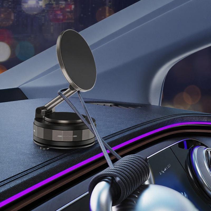 New 360 Degree Rotating Magnetic Mobile Phone Holder Stand Vacuum Suction Cup Strong Magnetic Adsorption Car Phone Stand Mount