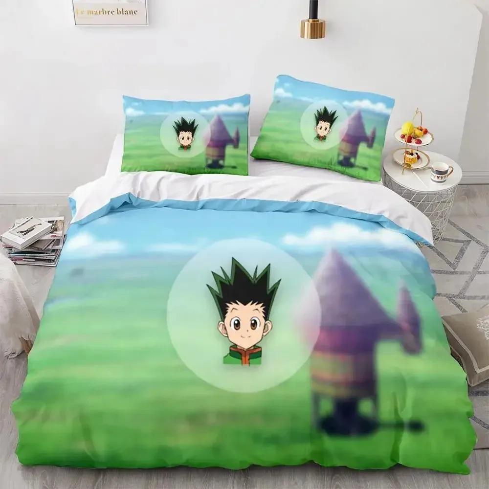 HUNTER×HUNTER Bedding Set Single Twin Full Queen King Size Bed Set Aldult Kid Bedroom Duvetcover Sets Bed Furniture Set Bedroom