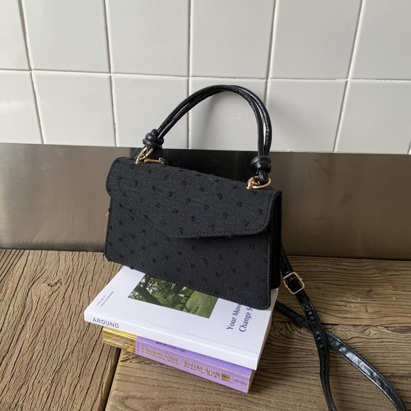 

Summer retro portable small square bag popular niche design solid color women s bag versatile single shoulder diagonal span handbag чёрный