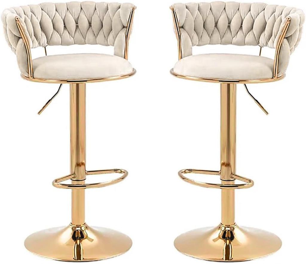 IMPERIA beige stool chair 100 cm fabric