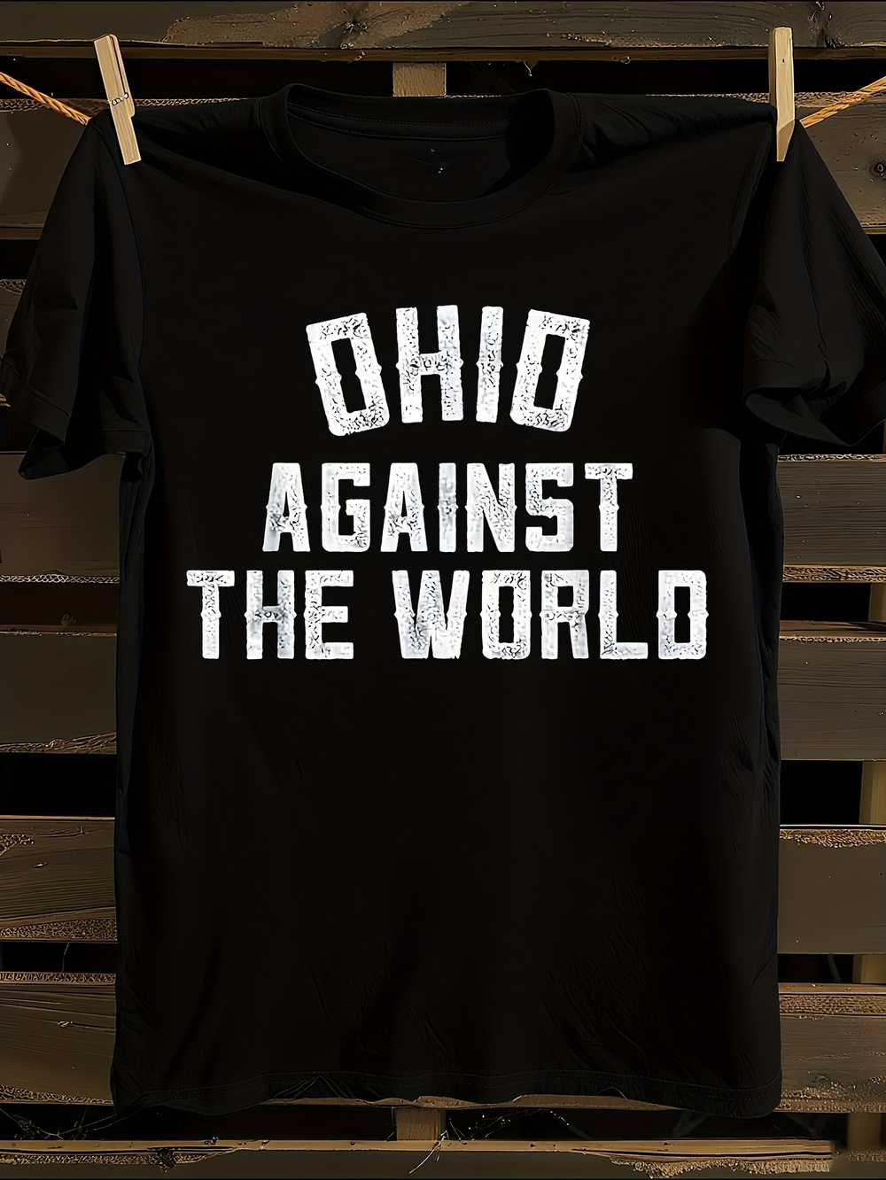 Футболка Ohio Against The World Мужская футболка Женские футболки с принтом букв Футболка с коротким рукавом Повседневная уличная футболка Топ XXXXL