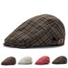 Plaid Forward Hat Men's Retro British Style Cap Spring Autumn Breathable Hat Women's Sun Hat