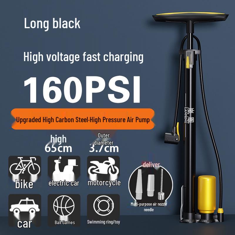 Universal High-Pressure Air Pump for Bikes, Cars, and Basketballs with Inflation Cylinder