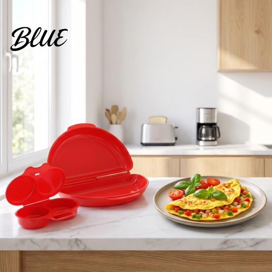 Non Stick Egg Maker 2Pcs/Set Poacher Omelet Pan Plastic Non-Stick Breakfast Poaching Mold Cooker Microwave for Easy Quick Cooking