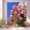 Pink Rose Floral Shower Curtain Spring Nature Garden Botanical Bathroom Decor, Waterproof Fabric with Hooks, 72x72 Inch