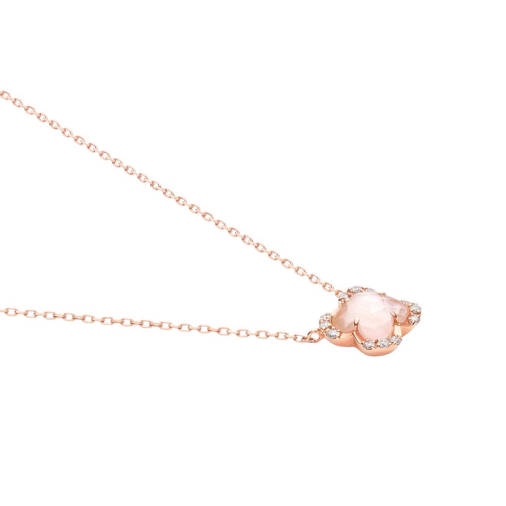 Necklace K18 Pink Cold Rose Quartz AGAN599040RQ [Vendome Aoyama] [Official]