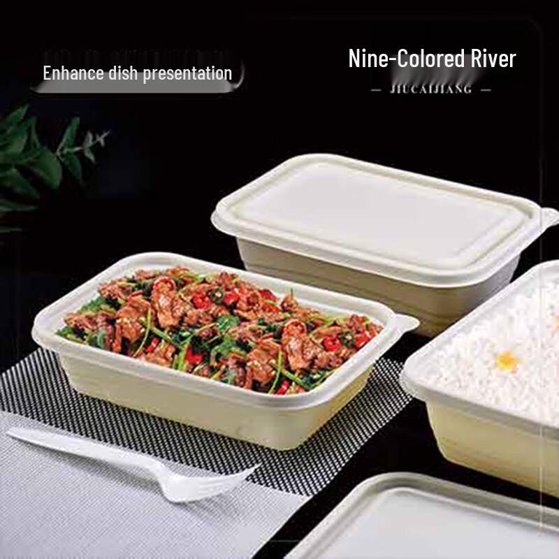 Jiucaijiang Biodegradable Corn Starch Rectangular Lunch Box