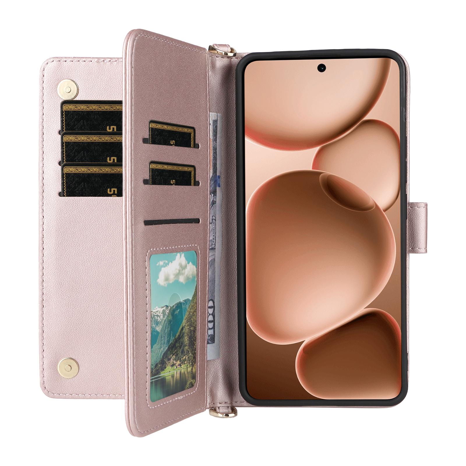 

For Oppo Find X8 Ultra 5G Case with Shoulder/Wrist Strap Leather Phone Cover Stand Wallet Brown