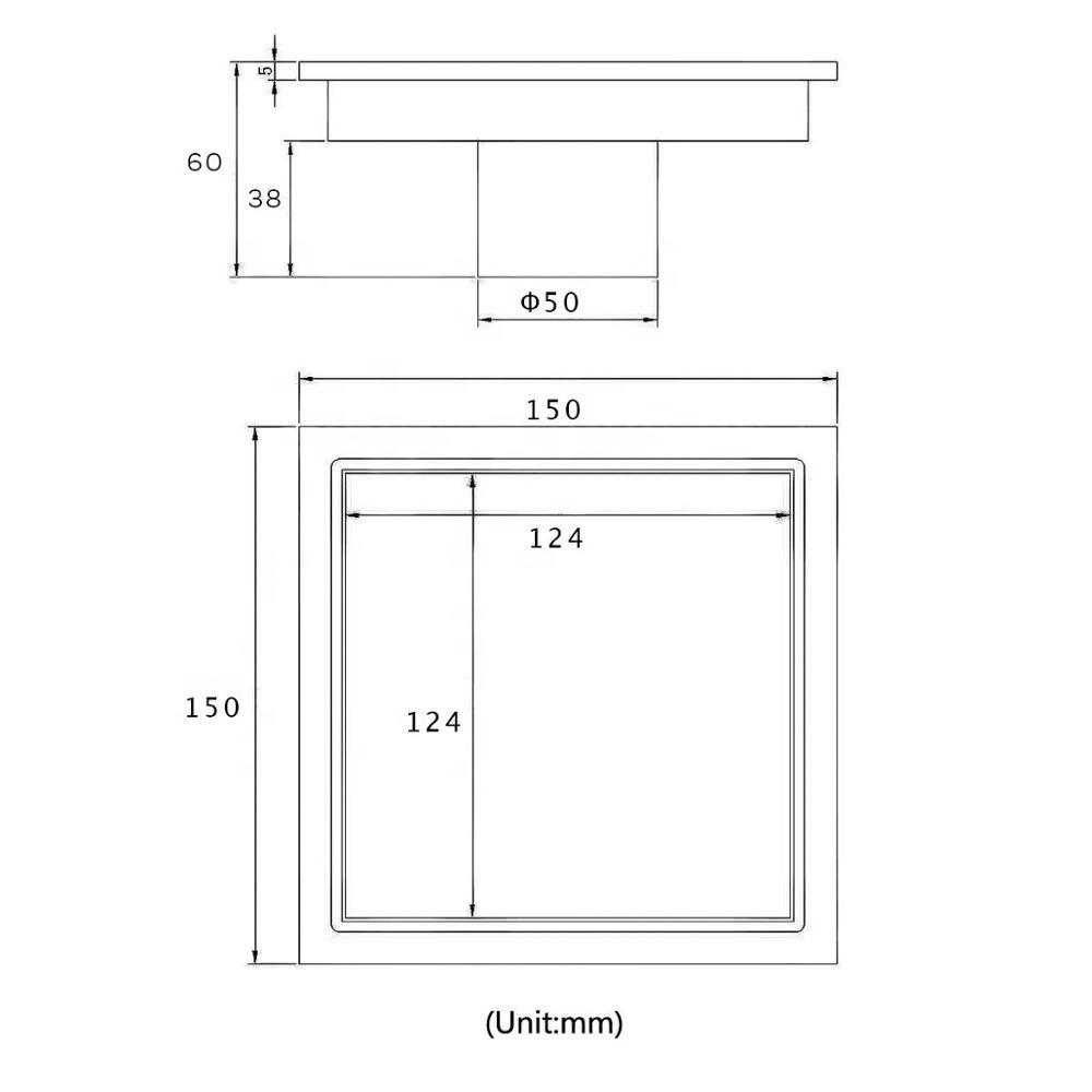 Bathroom/cleanroom Floor Cupc Drain Tile Insert Invisible square Drain