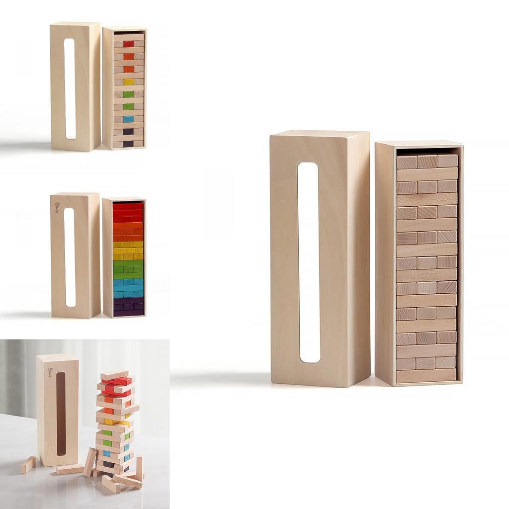 Wooden Stacking Blocks For Kids With Eco Friendly Water Based Paints For Developmental Play