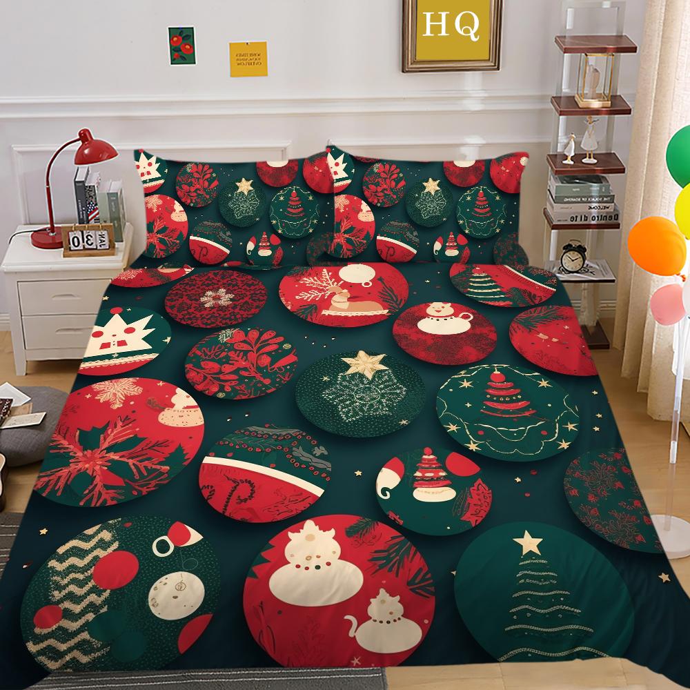 

Рождественский комплект постельного белья из ткани из микрофибры, роскошный HD-пододеяльник, наволочка, 2 или 3 AU/EU/DE/US, полноразмерный, быстросохнущий, легко чистящийся, украшение для дома Baby 100x135cm