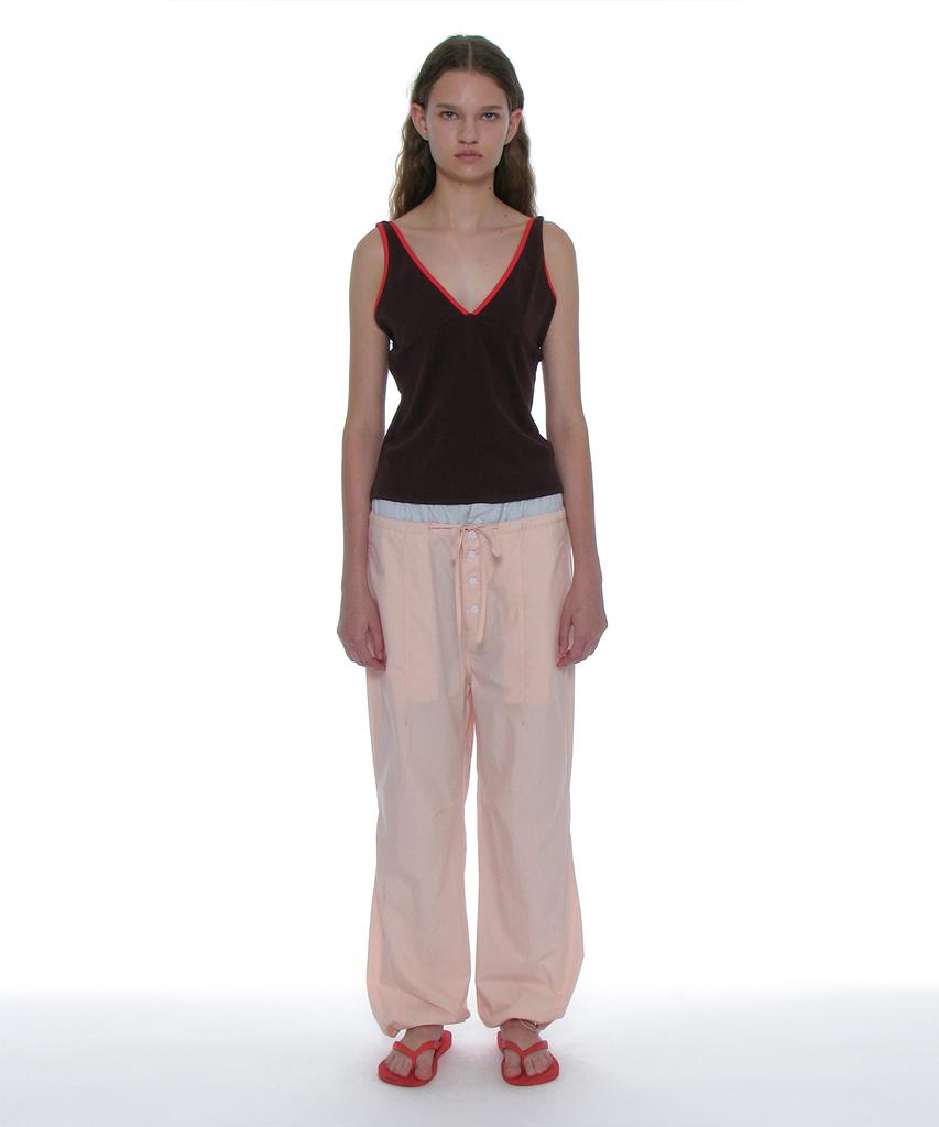 PARTIMENTO WOMEN Double Waist Parachute Pants_Pink