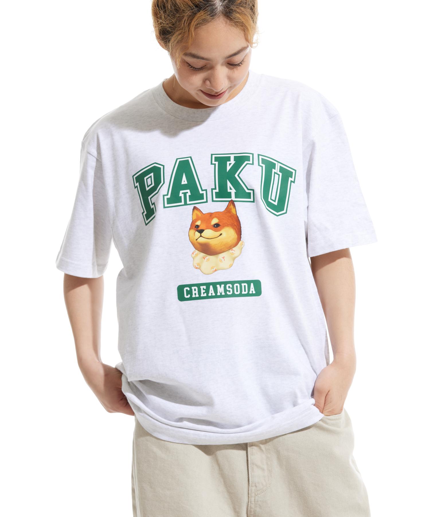 Cream Soda Lab Paku Logo Short Sleeve T-Shirt Light Gray Green L