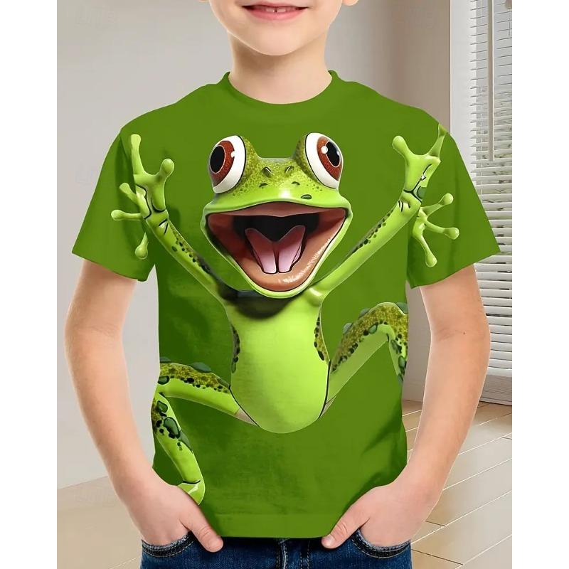 Boys 3D Animal T shirt Tee Short Sleeve Summer Spring Fashion Basic Kids 4-12 Years Crew Neck Outdoor Casual Daily Regular Fit