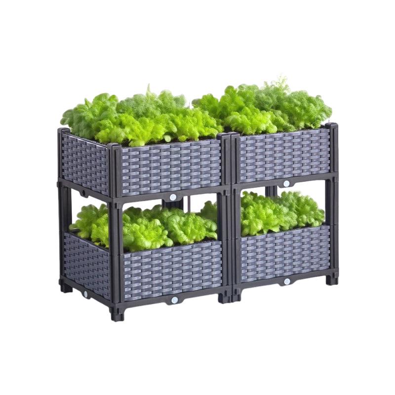 Large Rectangular Plastic Flower and Vegetable Planter for Home and Balcony