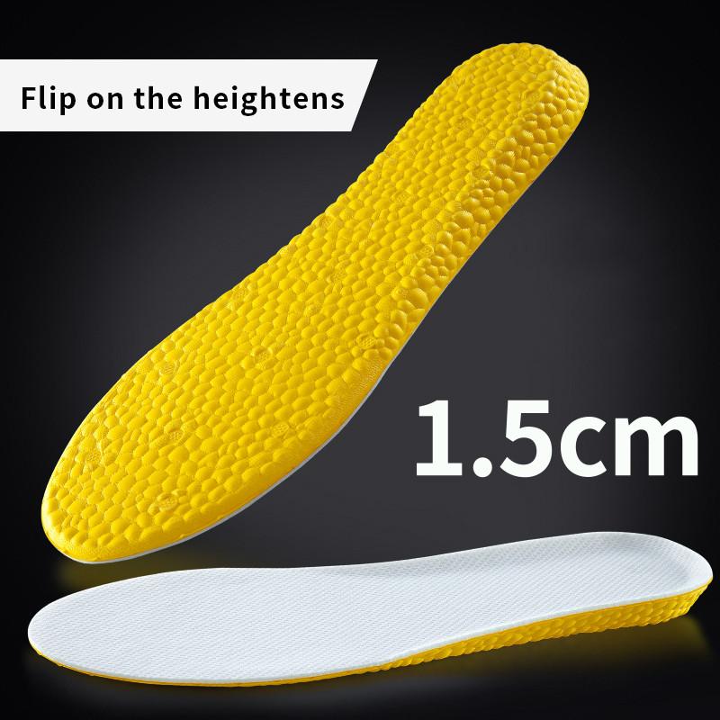 1,5-3,5 cm Láthatatlan Magasságnövelő Talpbetétek Zöld Memóriahabos Cipőtalp Párna Légáteresztő Kényelmes Férfiak Nők Lábápolás