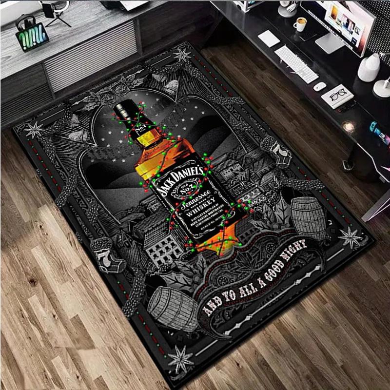 Jack Daniel's Whiskey  Carpet Office Decorative Carpet For Living Room Bedroom Door Mat Floor Rug Computer Chair Area Rug