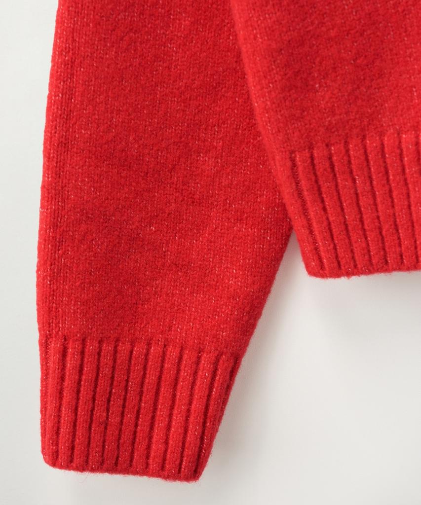 Seteo (W) Argyle V-Neck Pullover Knit Red