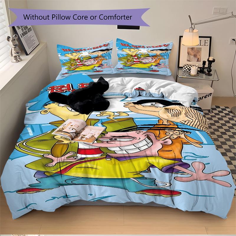 Funny Cartoon Family Print 3Pcs Bedding Set,Duvet Cover with 2 Bedro,Pillowcase Home Birthday Gift