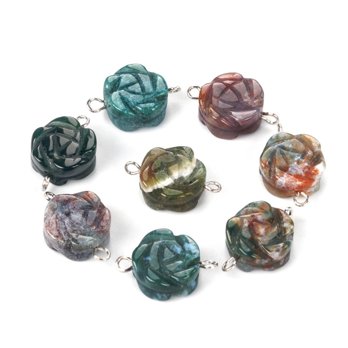 

1 шт., статуя розы, натуральный камень, разъем из цинкового сплава, разъемы для целебных драгоценных камней для изготовления ювелирных изделий, DIY, браслет, ожерелье, аксессуары, 14 мм 1Pc/14mm