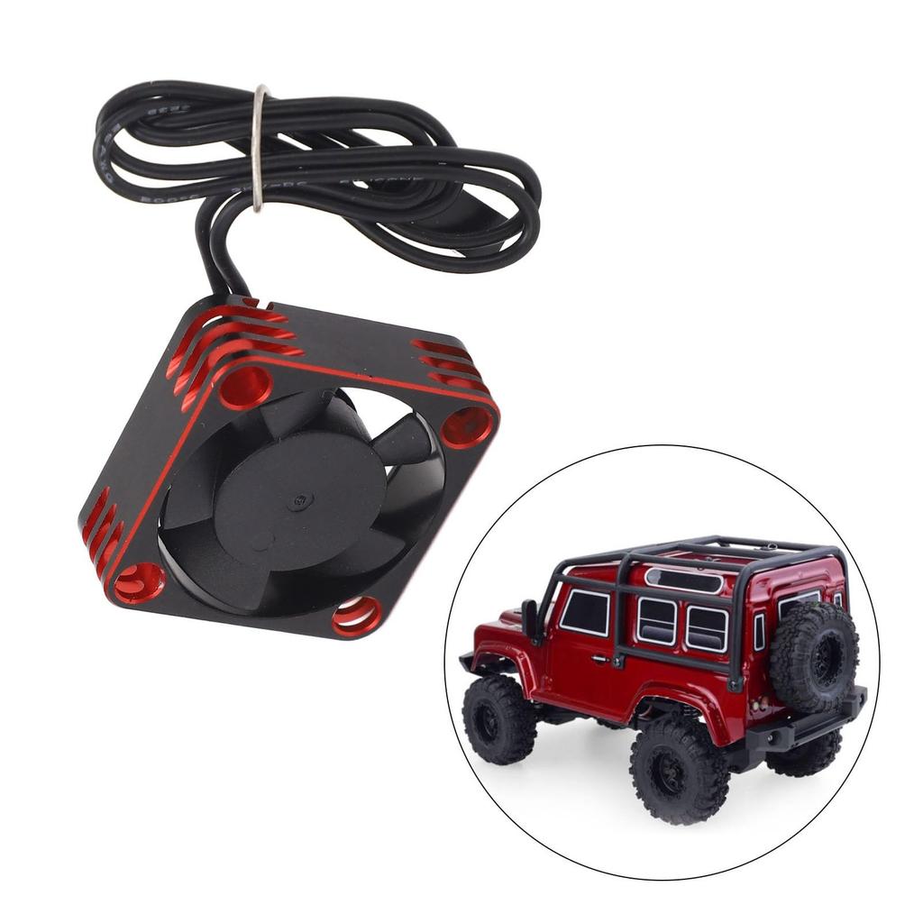 RC Car ESC Heatsink Fan, Lightweight RC Car Motor Cooling Fan, Aluminum and Plastic, DC 5-9V (Red)