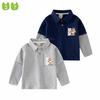 Polo Dog Fake Two-Piece Baby Boy Undershirt Long Sleeves T-shirt