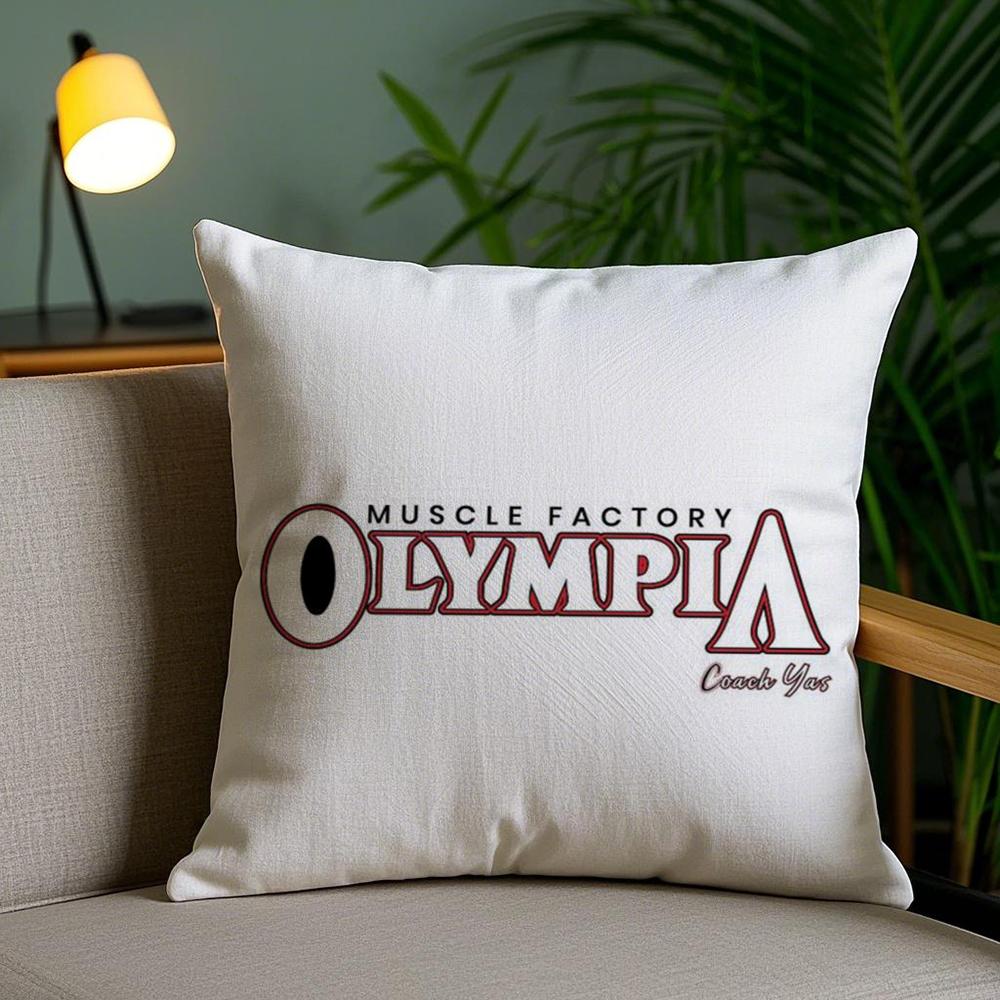 Brand M-Mr. O-Olympia Cushion Cover Plush Fabric Soft Double-Sided Printed Sofa Pillow Case Colorfast Home Decor Gift
