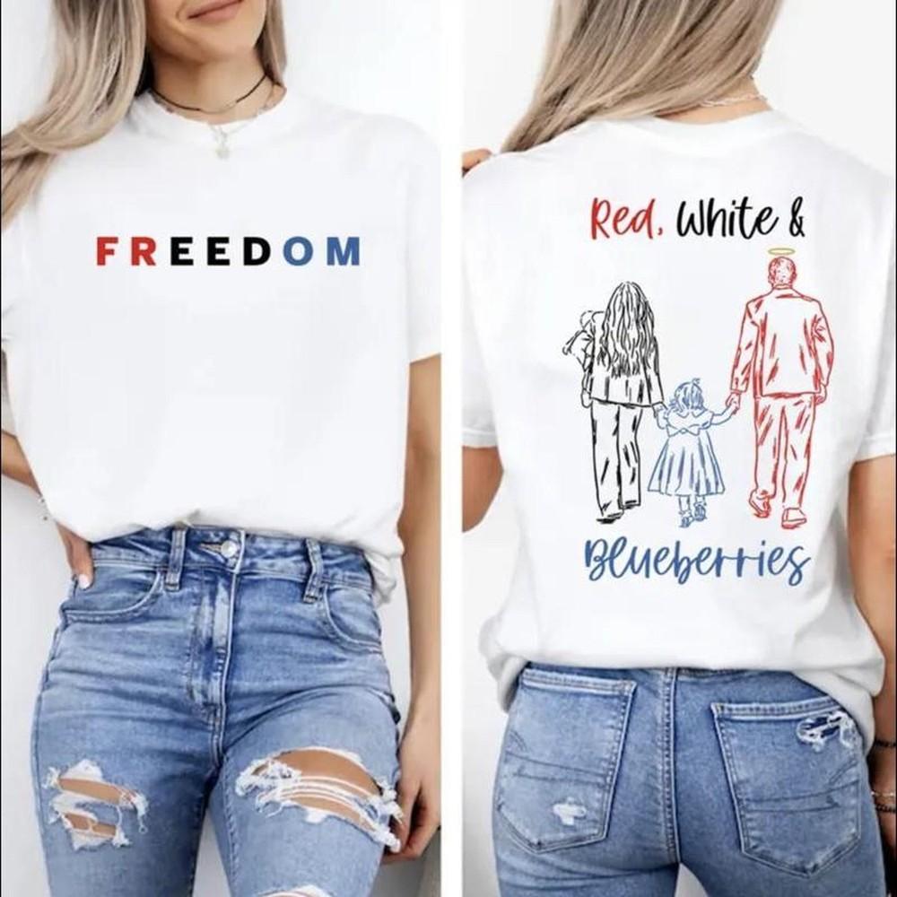 Red White And Blueberries Shirt, Trump Shirt, American Patriot 2sided T-Shirt!! Unisex T-Shirt XL
