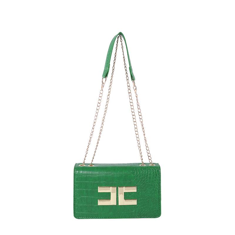 

Маленька сумка на ланцюжку з фактурним крокодиловим візерунком 2024, нова весна, європейська та американська модна жіноча сумка через плече зелений