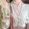 Fashion Chinese Style Beaded Long Tassel Necklaces Ethnic Style Hanfu Cheongsam Necklaces Accessories Retro Jewelry For Women